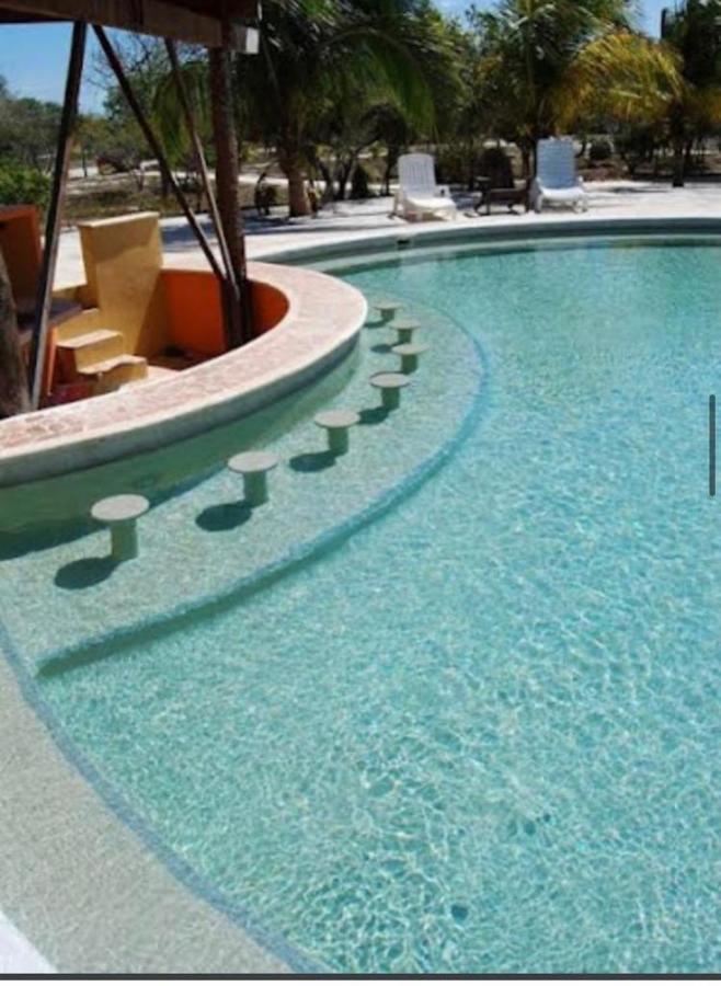 Beachfront Apartment With Swimming Pool. One Bedroom Celestun Extérieur photo